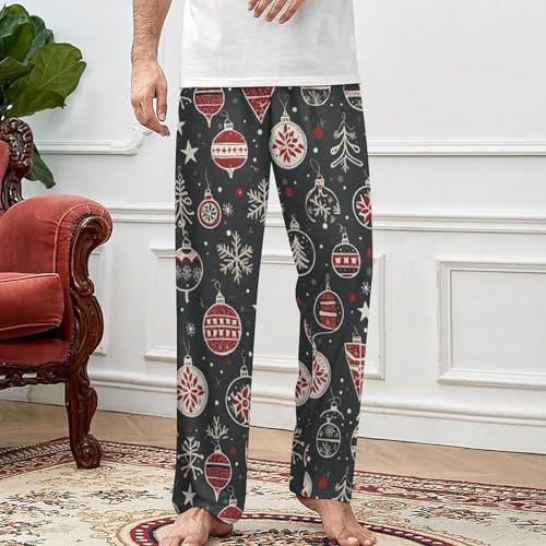 Christmas Decorations, Lights, Background Comfy Casual Pajama Pants,Print Drawstring Palazzo Lounge Pants Wide Leg3