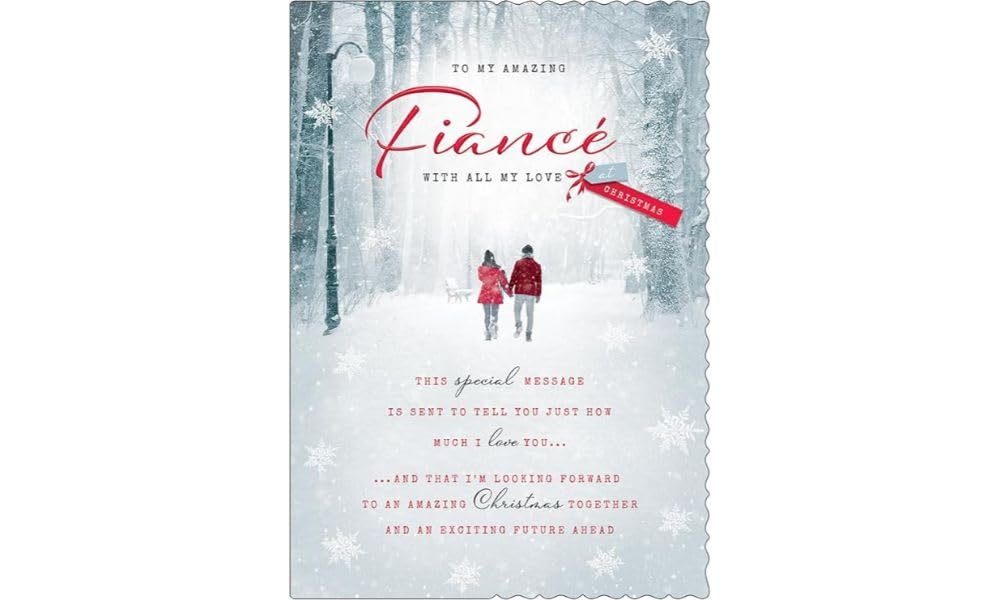 Avant Garde Studios Christmas Card, Fiance, Couple - 10 x 7 inches - Piccadilly Greetings