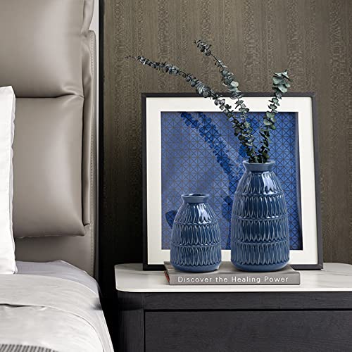 Yundu-Navy-Blue-Ceramic-Flower-Vases-for-Home-Decor-Set-of-3-Living-Room-Decor-Modern-Farmhouse-and-Neutral-Home-Decor-Pmpas-Grass-Vase-Shelf-Mantle-Centerpieces-Minimalist-Decor Yundu Navy Blue Ceramic Flower Vases for Home Decor Set of 3 Living Room Decor Modern Farmhouse and Neutral Home Decor Pmpas Grass Vase Shelf Mantle Centerpieces Minimalist Decor