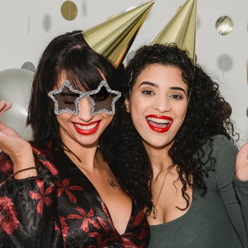 Rhinestone Star Sunglasses Rimless Sunglasses Trendy Transparent Star Glasses for Women Unisex Candy Bachelorette4