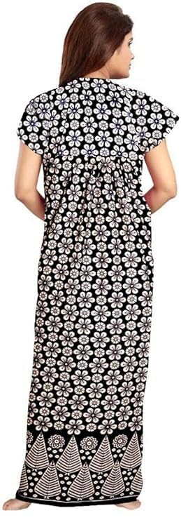 Image of Nighty for Women Cotton Printed Maxi Gown Ankle Length Nighty Night Dress Gown for Women Maxi - (Pack of 3)