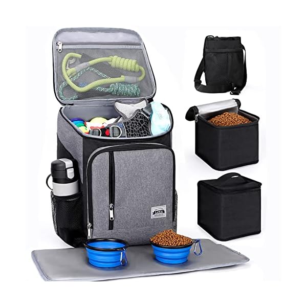 Lekesky-Dog-Travel-Backpack-with-2-Bowls-and-1-Dog-Training-Bag-Pet-Travel-Bag-Backpack-for-Dog-Supplies-Grey Lekesky Dog Travel Backpack - The Best Pet Travel Gear for Outdoor Adventures