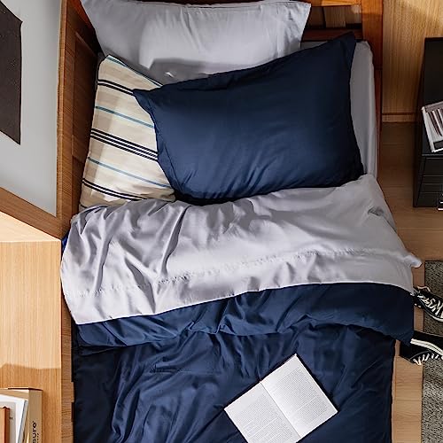 Image of Bedsure Twin /Twin XL Duvet Cover, Double Brushed Bedding Set, Navy Blue | For Kids & Adults, 68 inchx90 inch Comforter Cover, Hotel Luxury, All Season, Breathable, Easy Care, Lightweight, Zipper Closure