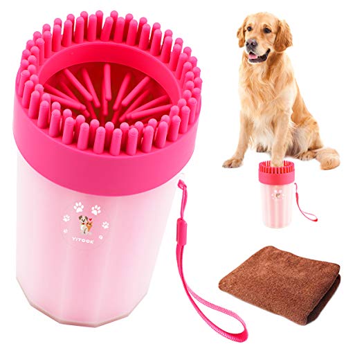 YITOOK Dog Paw Cleaner,Upgraded Portable Dog Cleaner with Towel Dog Cleaning Brush Paw Cleaner for Dogs and Cats