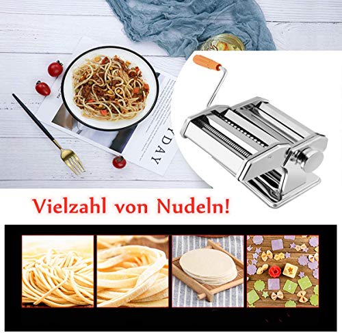 RELAX4LIFE Manuelle Nudelmaschine, Pasta Maker, Pasta Walze Maschine mit Tischklemme & Kurbel, Pastamaschine für… – Bild 3