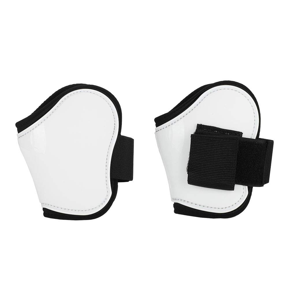 Cryfokt Protezione per Le Gambe del Cavallo 4 Pezzi Guscio in PU Bianco Protezione di Alta qualità per Attrezzatura da Salto 11,8x25,6 Cm Anteriore e 12,5x12,1 Cm Posteriore