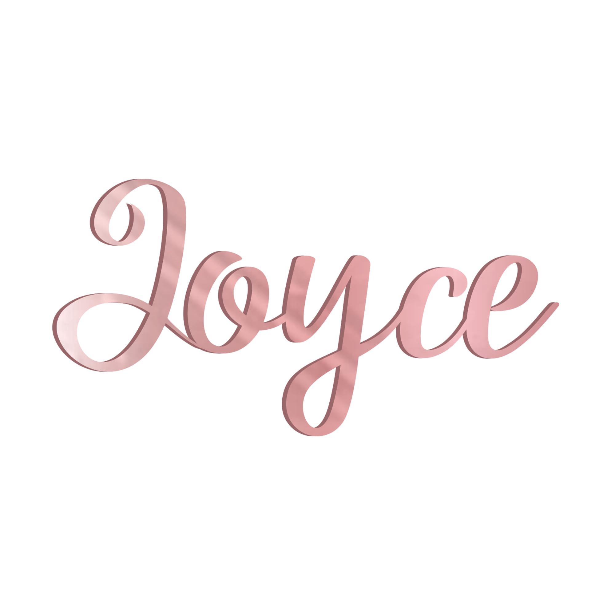 Print Maniacs Any Name Text Wooden Colour Personalised Mirror Bedroom Nursery Hanging Door Sign Wall Decoration Plaque (Font Style 4, Rose Gold Mirror)