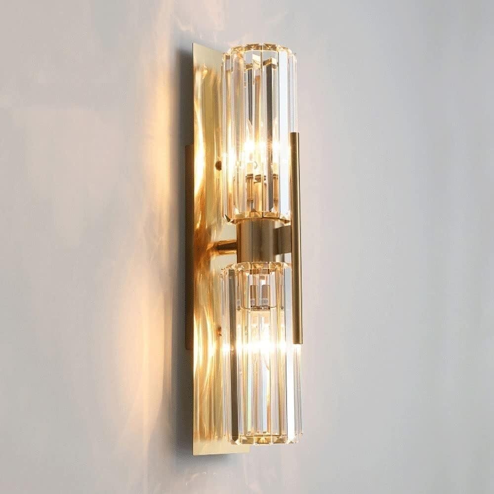 SXECAEPS Wall Lamps Sconces Crystal Sconce Lighting Fixtures 2-Light Gold Metal Vanity Light Mount Compatible with Living Room Bedroom