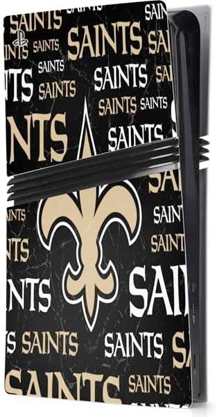 Skinit Decal Gaming Skin Compatible with PS5 Pro Console - Officially Licensed NFL New Orleans Saints Distressed Design