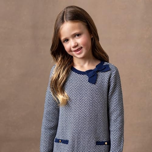 Image of Hope & Henry Girls' Milano Tipped Sweater Dress