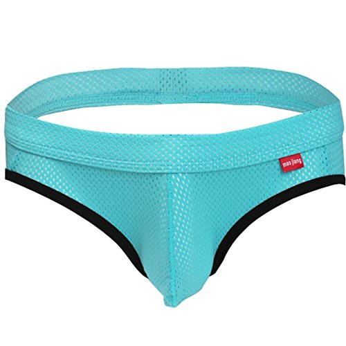 YiZYiF Men's Backless Bikini Jockstrap Briefs Underwear Blue Large