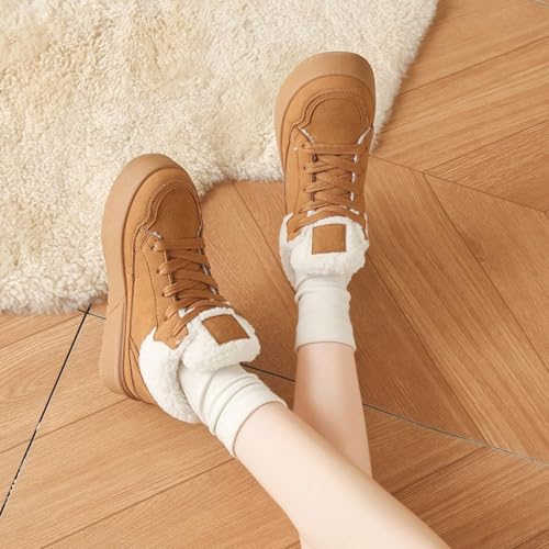 Women's Faux Fur Snow Boots Ankle Winter Shoes - Plush Warm Y2K Aesthetic Cute Fuzzy 1.5-inch Platform4