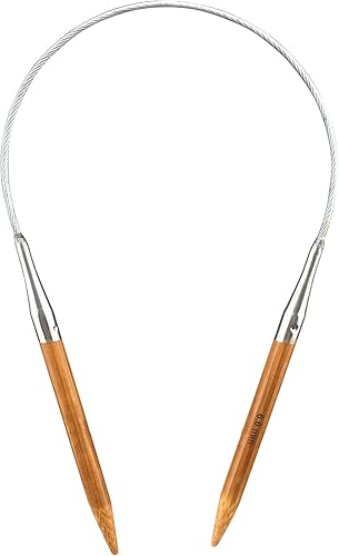 Mdoker Aguja de tejer circular de bambú tamaño 10 16 pulgadas agujas de tejer circulares para tejer a mano DIY y cualquier proyecto de hilo de