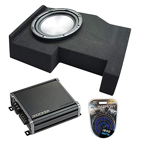 Harmony Audio A122 Bundle Compatible with Chevy Silverado Crew Cab 2014-2018 Single 12 Sub Box CXA800.1 Amp