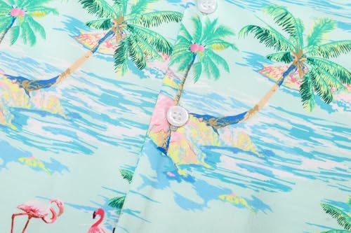 Image of Betusline Girls' and Womens' Hawaiian Shirt Blouse Button Down Beach Shirts
