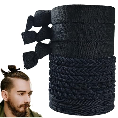 STODMA Mens Black Hair Ties,Braided Hair Ties For Long Hair Men...