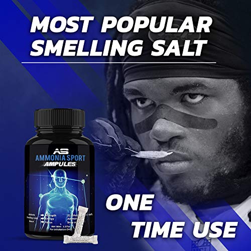 AmmoniaSport Athletic Smelling Salts - Ampules (25) Smelling Salts Powerlifting - Ammonia Inhalant - Salt Sticks - Rush Inhalant - Focus Up - Powerlifting Gear - Focus Aid - Energy Aid - Nose Lifting