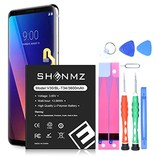 V30 Battery,[Upgraded] 3600mAh Li-Polymer BL-T34 Battery Replacement for LG V30 V30+ H930 H932 LS998 with Screwdriver Tool Kit-1 Years Service