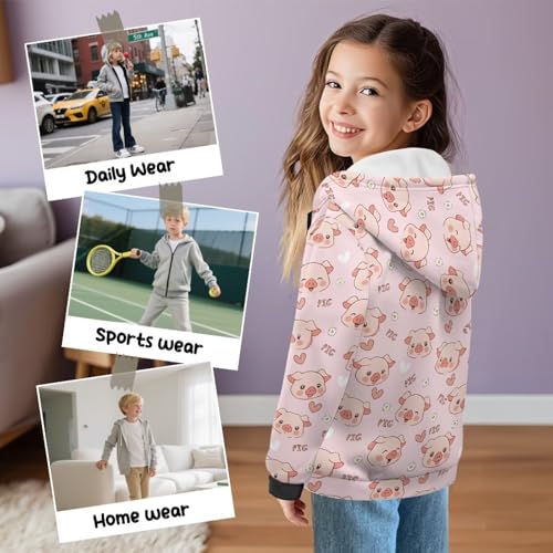 Cute Zip up Hoodie for Girls 6-16 Years Thick Outfits Long Sleeve Jacket Zipper Fall Cardigan4