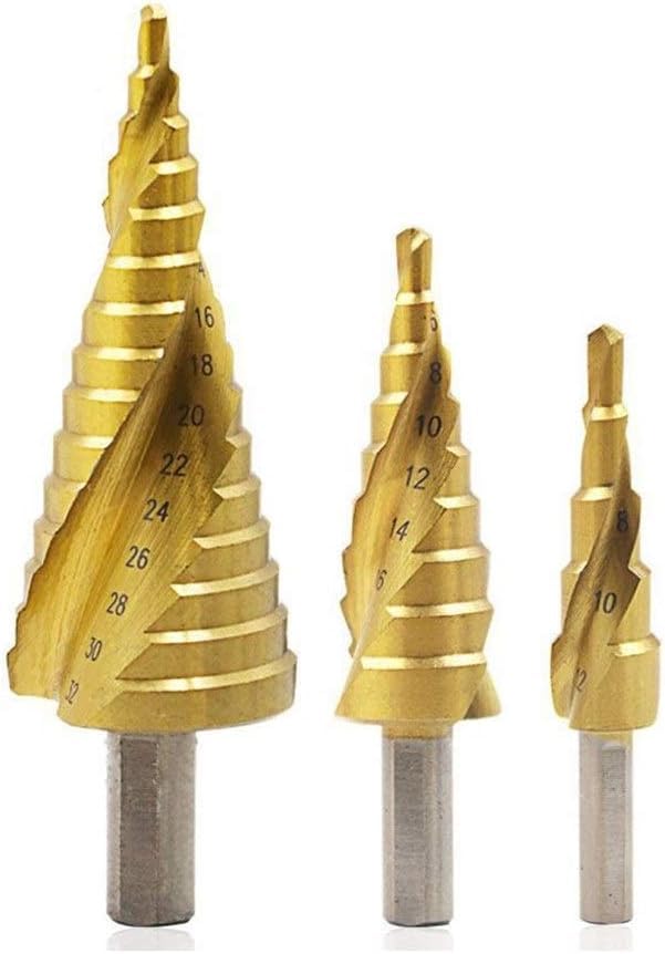 Wiertła do metalu, wiertło stopniowe z rowkiem spiralnym, wiertła stopniowe ze spiralnym rowkiem Hss 4-12/4-20/4-32 mm Narzędzia do cięcia stożkowego stopniowego Wiertło do metalu ze stali do obróbki