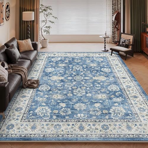 Alfombra floral azul de diseño alargado 100x200cm para ambientes interiores modernos 2