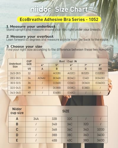 Image of Niidor Adhesive Bra Strapless Ultra Sticky Invisible Push up Silicone Bra Multiple Colors Sizes Reusable for Backless Dress