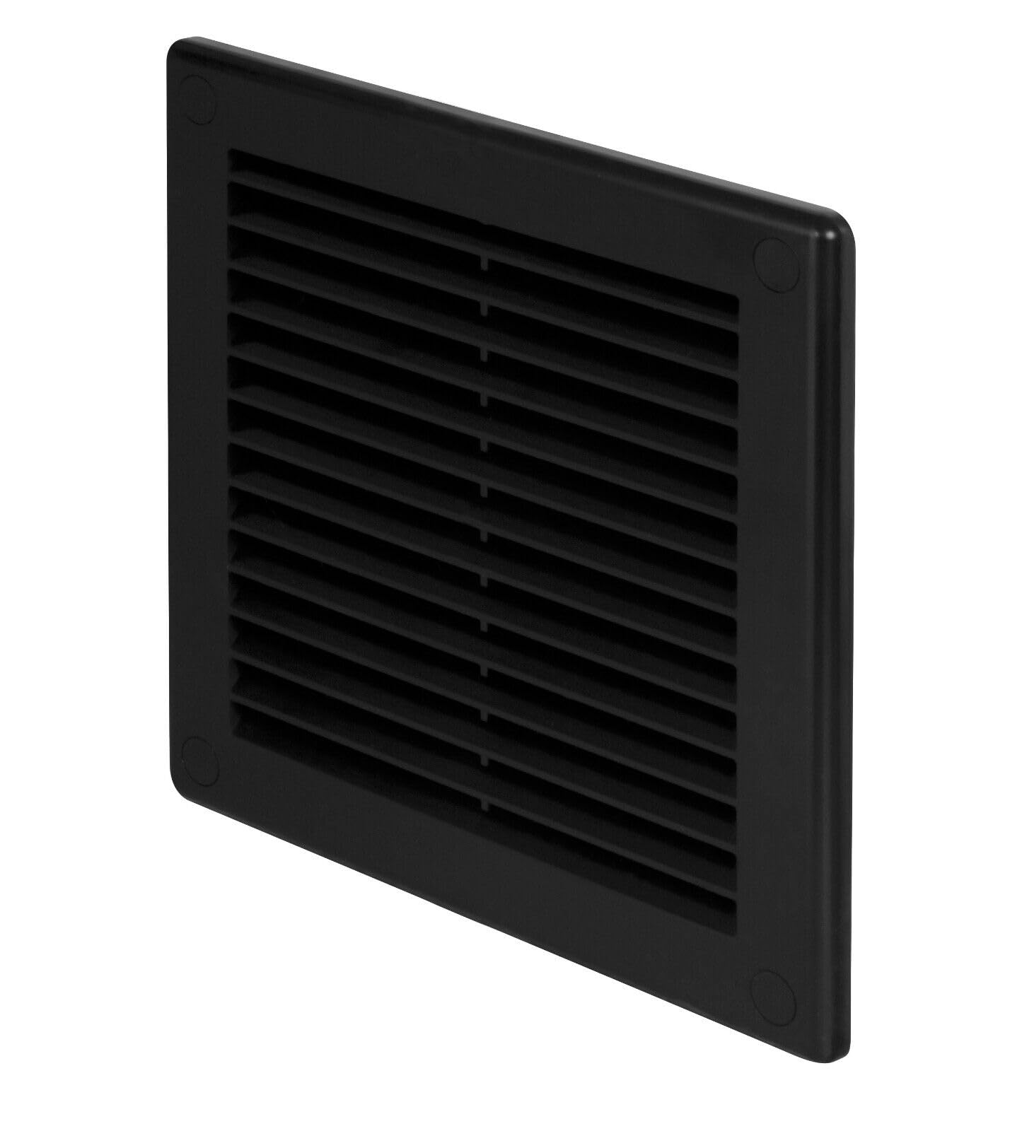 Prostko LTD Black Air Vent Grille - 300mm x 300mm - with Fly Screen - 12'' x 12'' - Ventilation Cover.