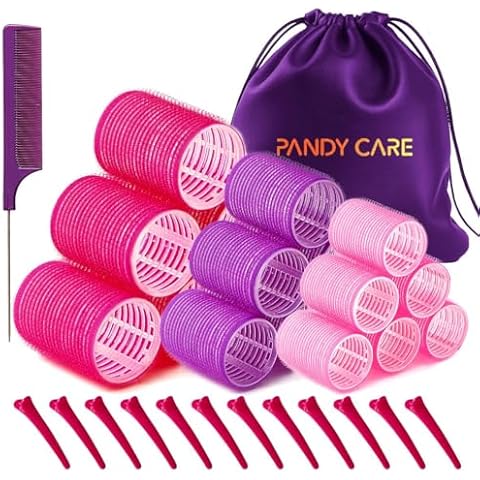 PandyCare 32 PCS Velcro Hair Rollers Set Cover