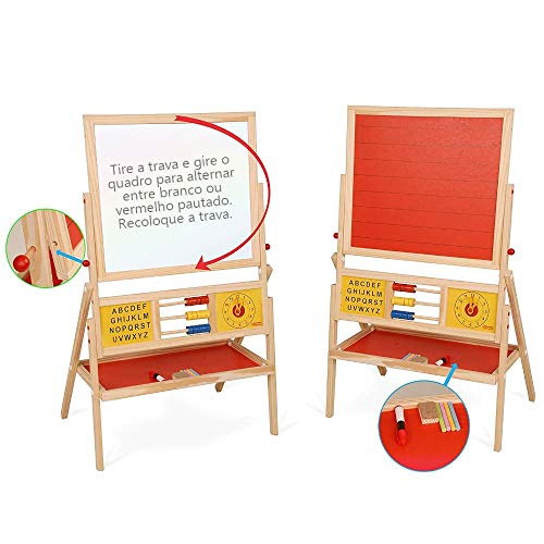 Kit Lousa Infantil Educativa + Giz de Cera de Abelha Apiscor