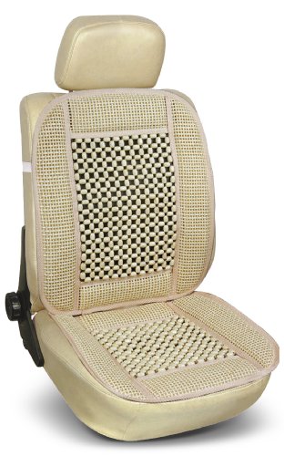 Bottari 12302 Respaldo de Asiento Coche California con Bolas de Madera-con función de Masaje, Color Beige