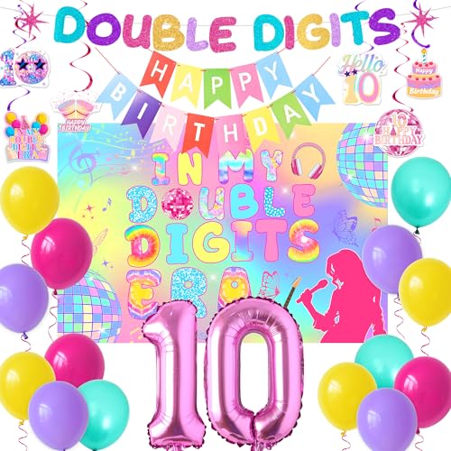 Décoration fête 10e anniversaire filles In My Double Digits Era kit ballons guirlande