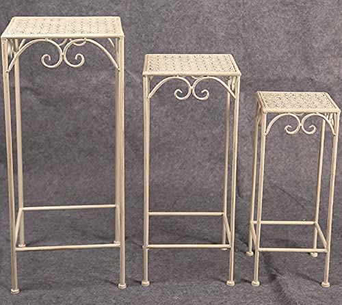 Vigor Mika Lot de 3 tabourets en Fer forgé