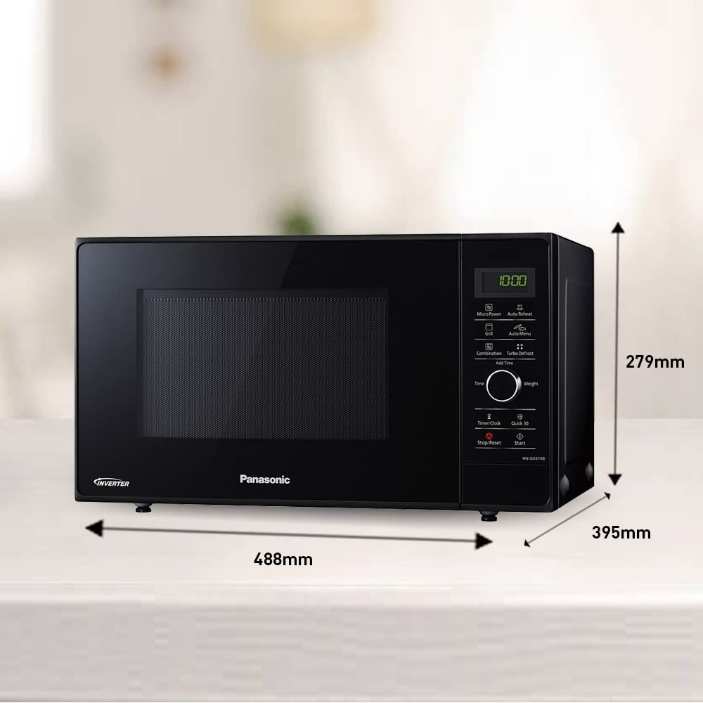 Panasonic 23 Liters Inverter Microwave with Grill, Black NNGD37H, 1