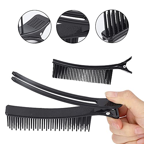 Hair Sectioning Clips,big Size Durable Hair Hair Styling Clips with Nonslip Grip and Comb of Professional Hair Salon Quality Suitable for Beauty Shop and Home Use(black) - Image 4