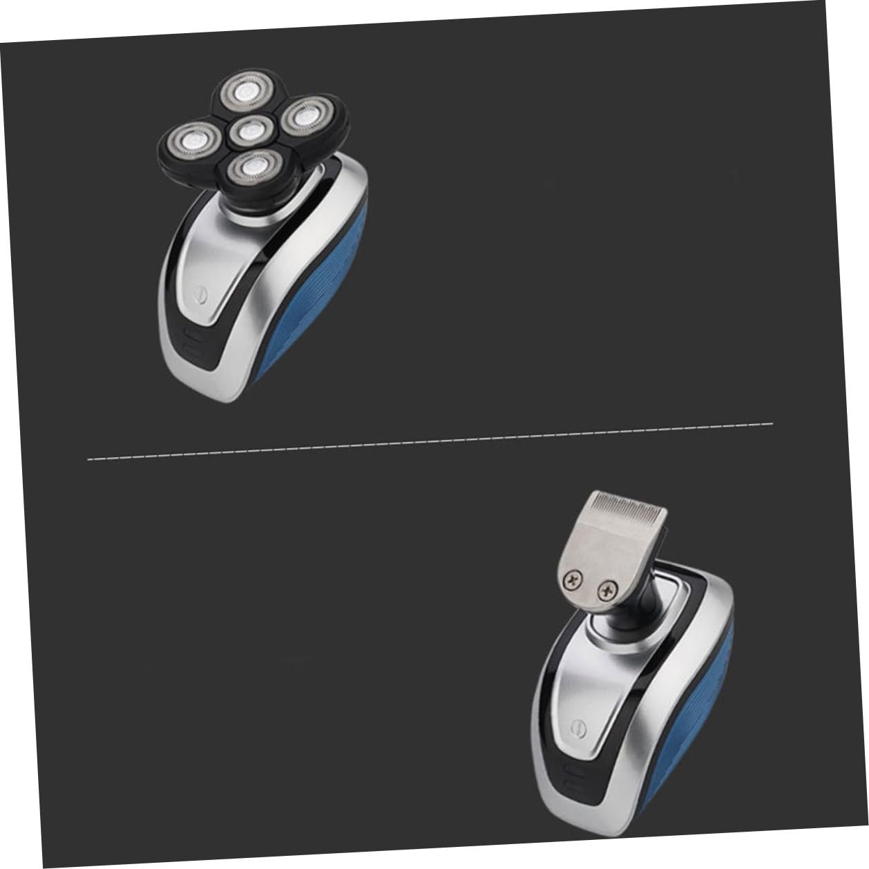 Rasoio Elettrico Testine Fluttuanti 4d per Uomo a 5 Lame Tagliacapelli e Regolabarba Preciso Ricaricabile Usb, Materiale Abs, Lavabile Acqua