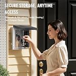 WeHere Key Lock Box Outdoor, Wall Mount Lockbox for Outside, OTP/Fixed Password, APP Bluetooth/Wi-Fi, Spare Key Unlock, Smart Keybox for Home, Realtors, Apartments, Garage, Store, Office