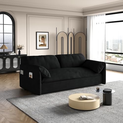 Upyooe 63.8 Inch Futon Sofa Bed Queen Size, Pull Out Bed, 3-In-1 Convertible Sleeper Sofa With Side Pocket thumb #4