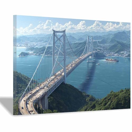 Tableau pont suspendu de montagne CUDAOO habillage mur vide pour salon et chambre 40x60