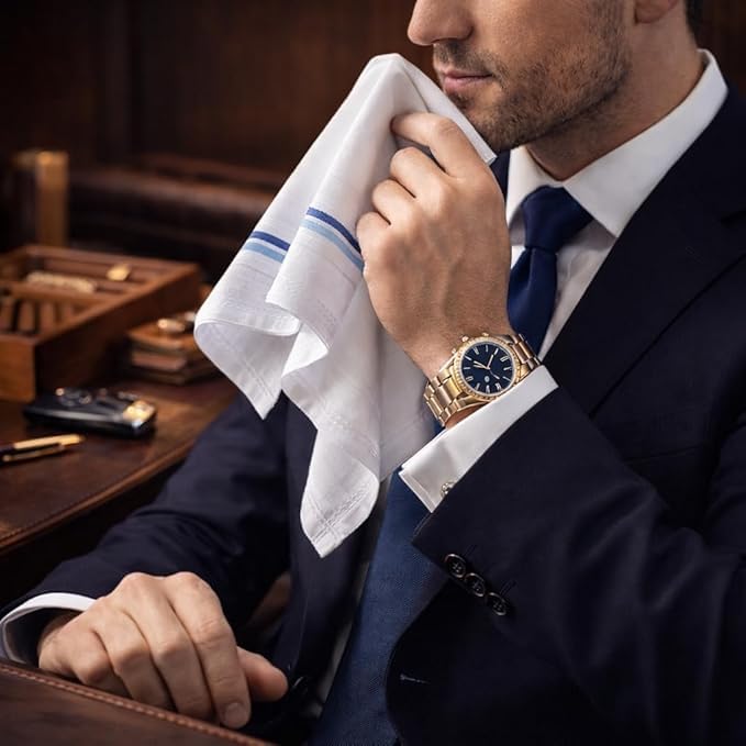 Image of SOFTSTYLE Handkerchief for Men Cotton White