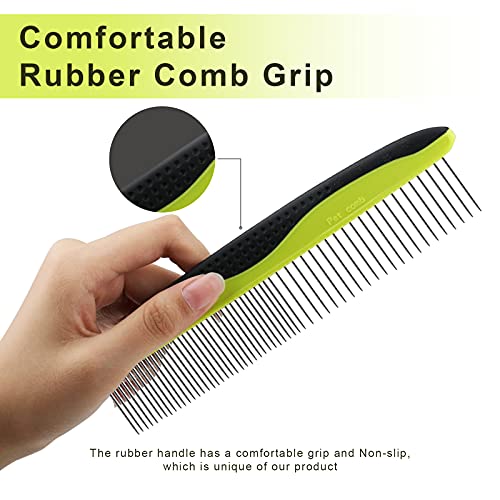 Soslina Dog Comb, Cat Comb for Removes Tangles and Knots, with Wide&Narrow Stainless Steel Teeth, with Anti-Slip Comfort… - Image 6