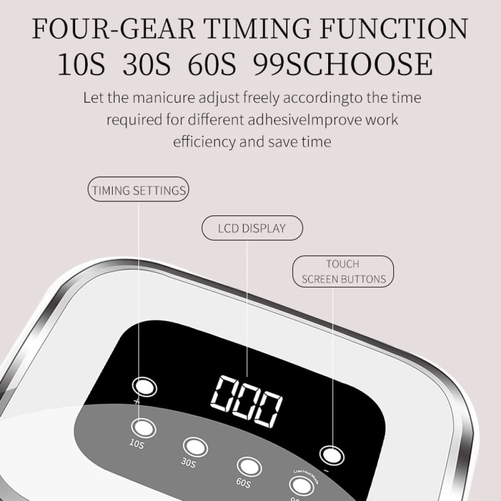 AAPIE 99 W Nagellampe 42 LEDs UV-Eislampe mit Timer-Einstellung Automatischer Sensor LCD Professionelle Salon-Uv-Nagellampe für Fingernägel und Zehennägel