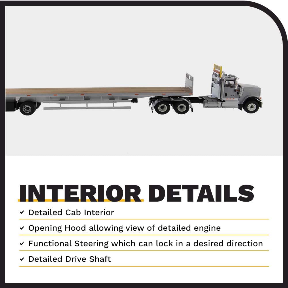 International HX520 Day Cab Tandem Tractor in Metalic Black - Cab Only - Diecast Master 1/50
