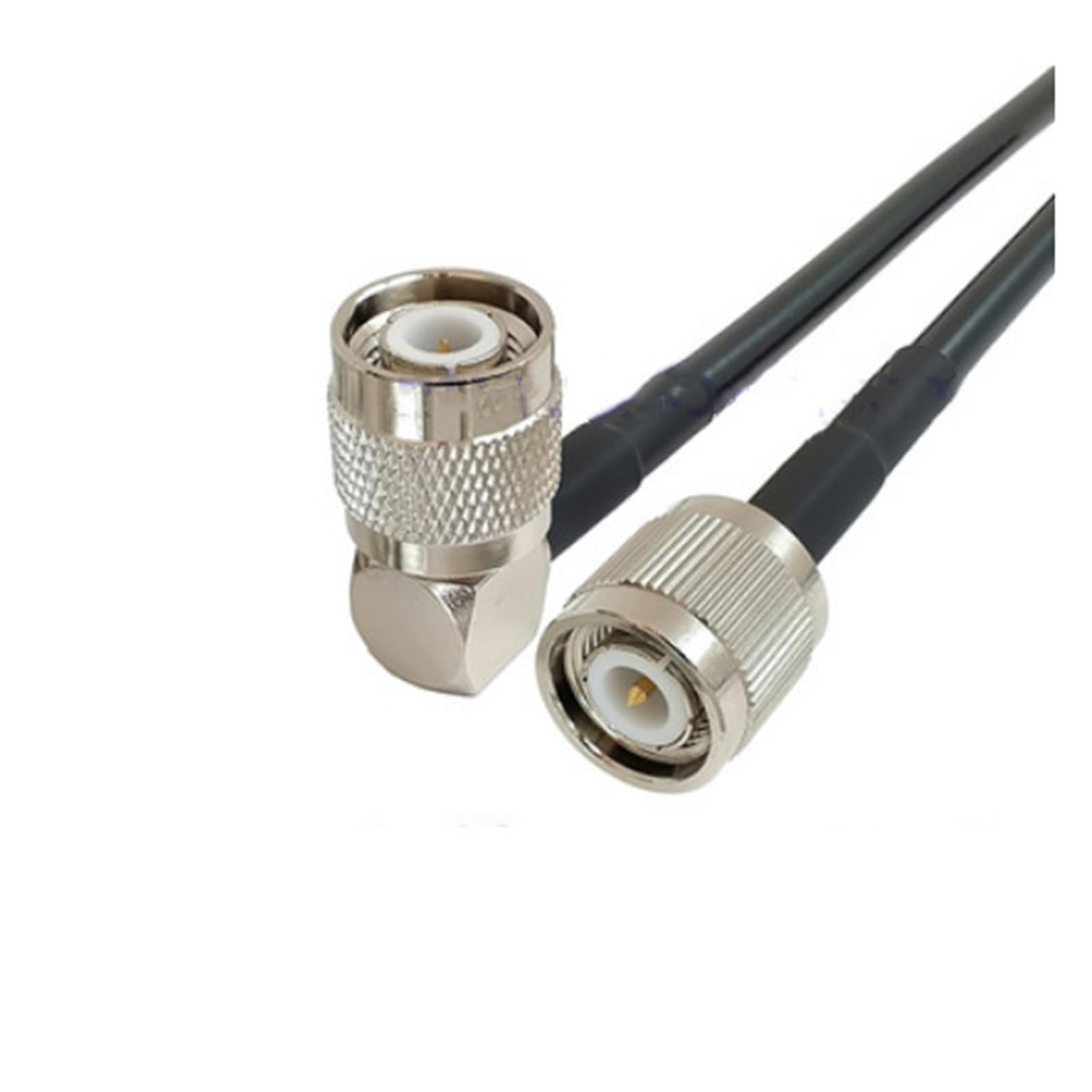 RG58 Câble T*N/C mâle vers T*N/C mâle Fiche femelle Ja-ck Connecteur à angle droit RG-58 50-3 R*/F Pigtail Jum*/par câble (5m, TNCMW-TNCMW-RG58)