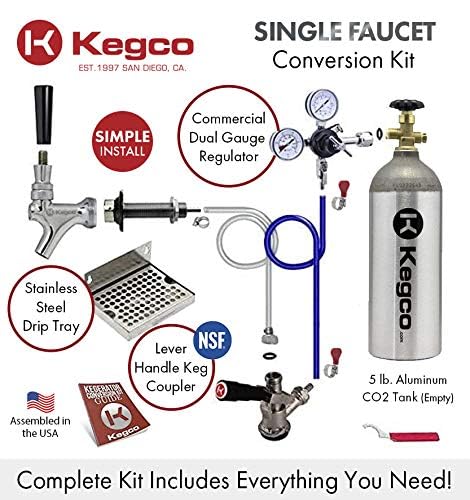 Kegco Ultimate 1-Tap Door Mount Kegerator Conversion Kit With 5 Lb. Co2 Tank on Fridge.com - View 2