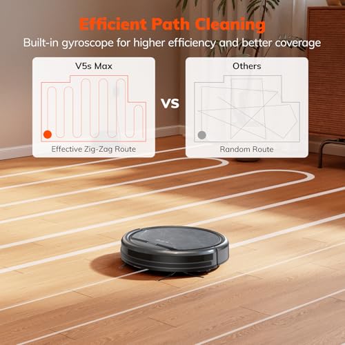 Image of ILIFE V5s Max Robot Vacuum, 4000Pa Max Strong Suction | Gyro navigation, 2.4G WiFi / App, Alexa and Remote Control, Self-Charging, Ideal for Hard Floors, Carpets and Pet Hair
