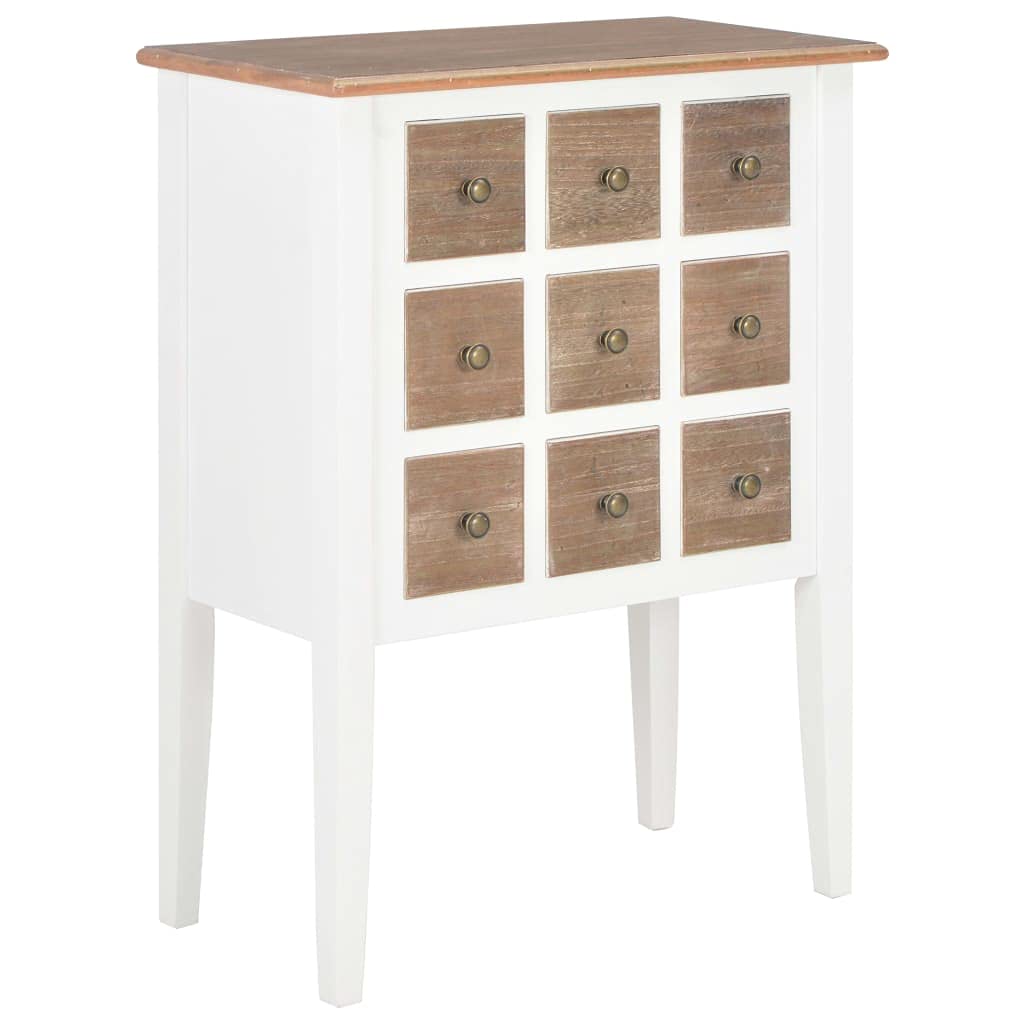 Aparador blanco de madera maciza 54x30x80 cm armarios y almacenamiento