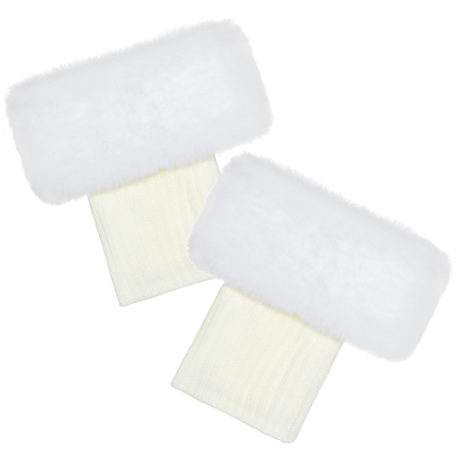 choyaxo Faux Fur Boot Cuff Short Leg Warmers Fur Boot Covers for Women Winter