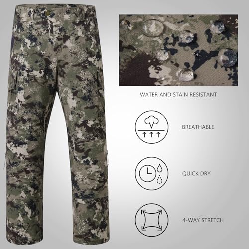 BASSDASH Invis Men’s Stretch Hunting Pants Water Resistant Camo Fishing Pant3