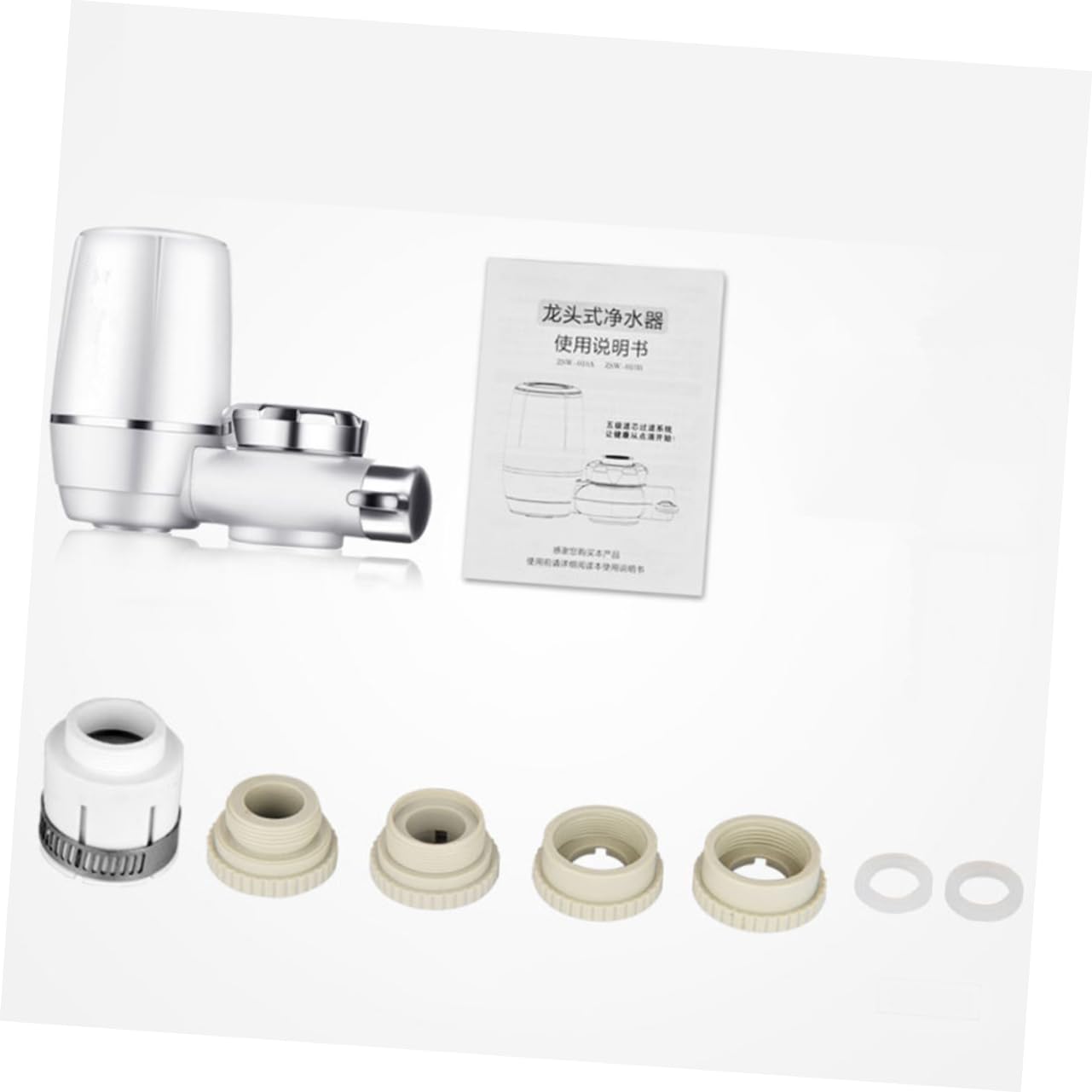 Veemoon Filtro Per Rubinetto Acqua Cucina Con 2 Filtri Ceramici Lavabili, Purificatore D’acqua Compatto Abs Resistente, Filtrazione a 7 Strati, Installazione Facile Per Uso Domestico