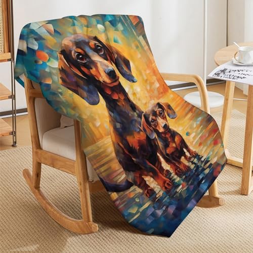 Manta para perro grande en el sofá de salón con forro polar suave 5
